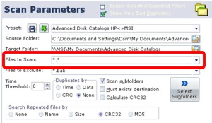 Settings (Filespecs)